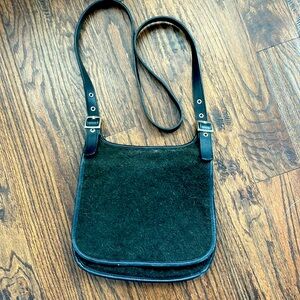 Coach wool and leather crossbody